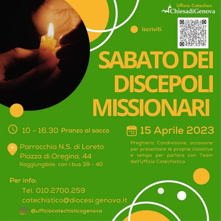 Domenica 15 aprile il terzo sabato dei discepoli missionari 