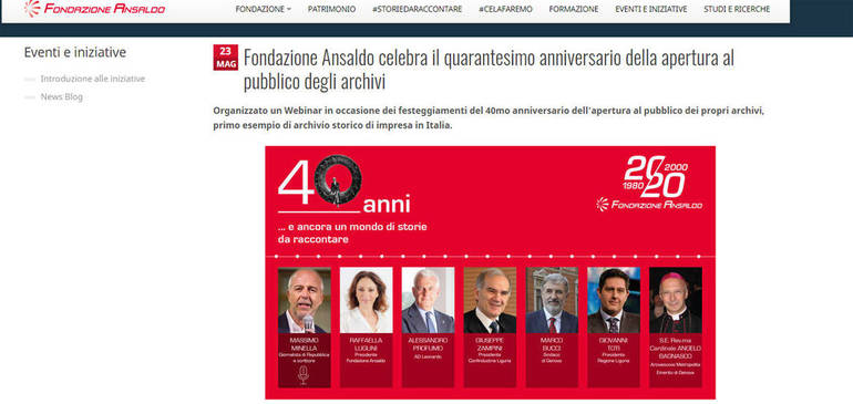 Fondazione Ansaldo: 40 anni di apertura degli archivi