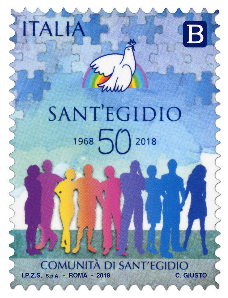 Francobollo ordinario per celebrare i 50 anni della Comunità di Sant'Egidio