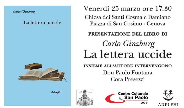 "La lettera uccide": presentazione alla Libreria San Paolo