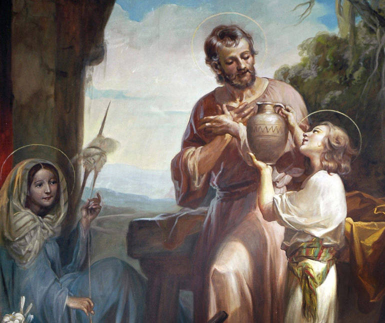 Gesù fanciullo nella bottega di San Giuseppe (Scuola Ligure del XX secolo)