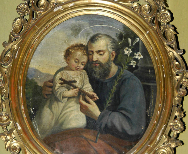 San Giuseppe con Gesù Bambino  (Gio. Batta Panario - 1872)