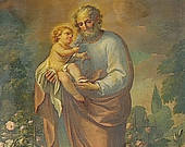 San Giuseppe con Gesù Bambino in un roseto (Scuola Ligure del XVIII secolo)